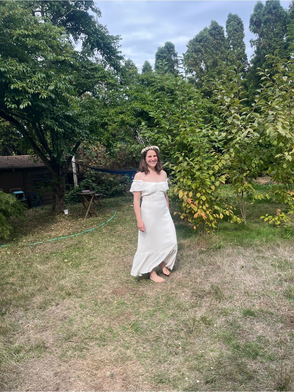 White Off-Shoulder Maxi Dress NWT